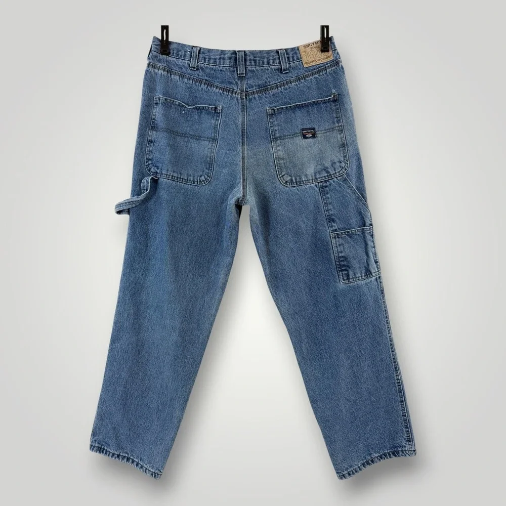 Smith's Workwear Flannel Lined Carpenter Jeans Men 36x31 Blue Relaxed